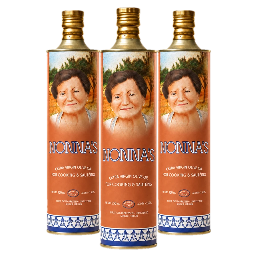 Three bottles of Nonna's Olive Oil 750mL Cooking & Sautéing