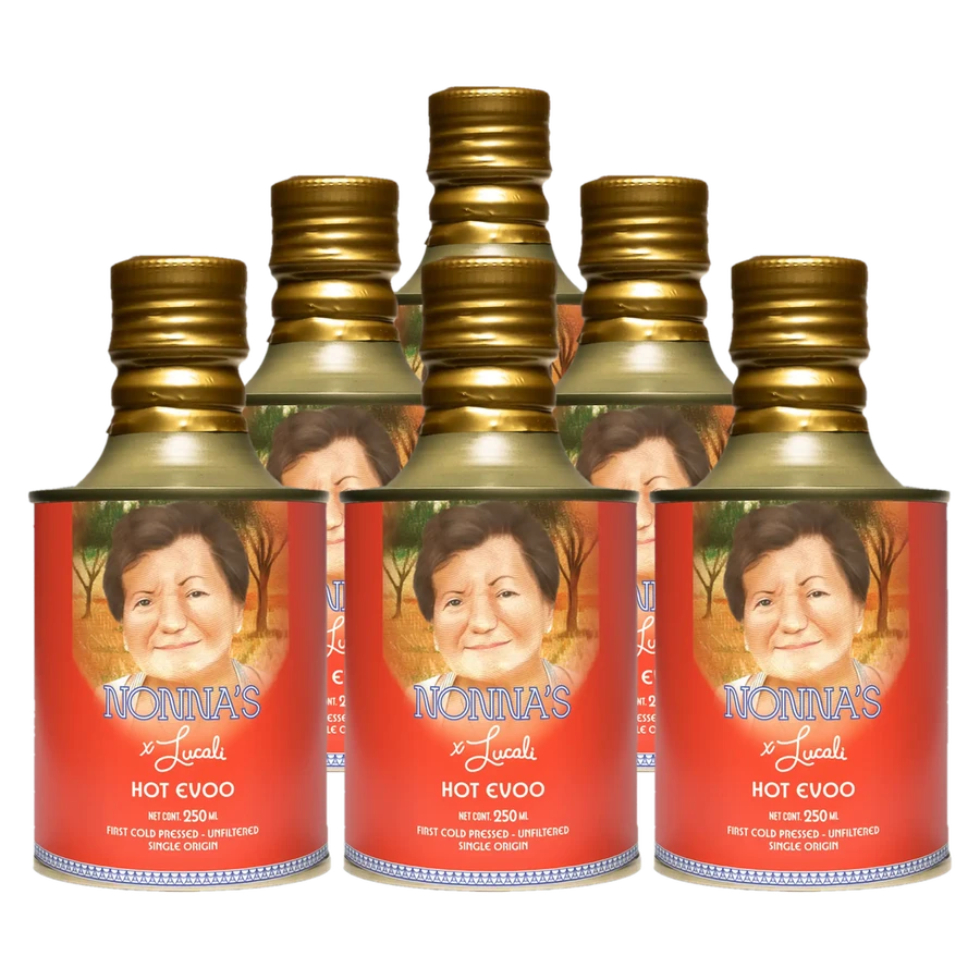 Six bottles of Nonna’s Hot EVOO