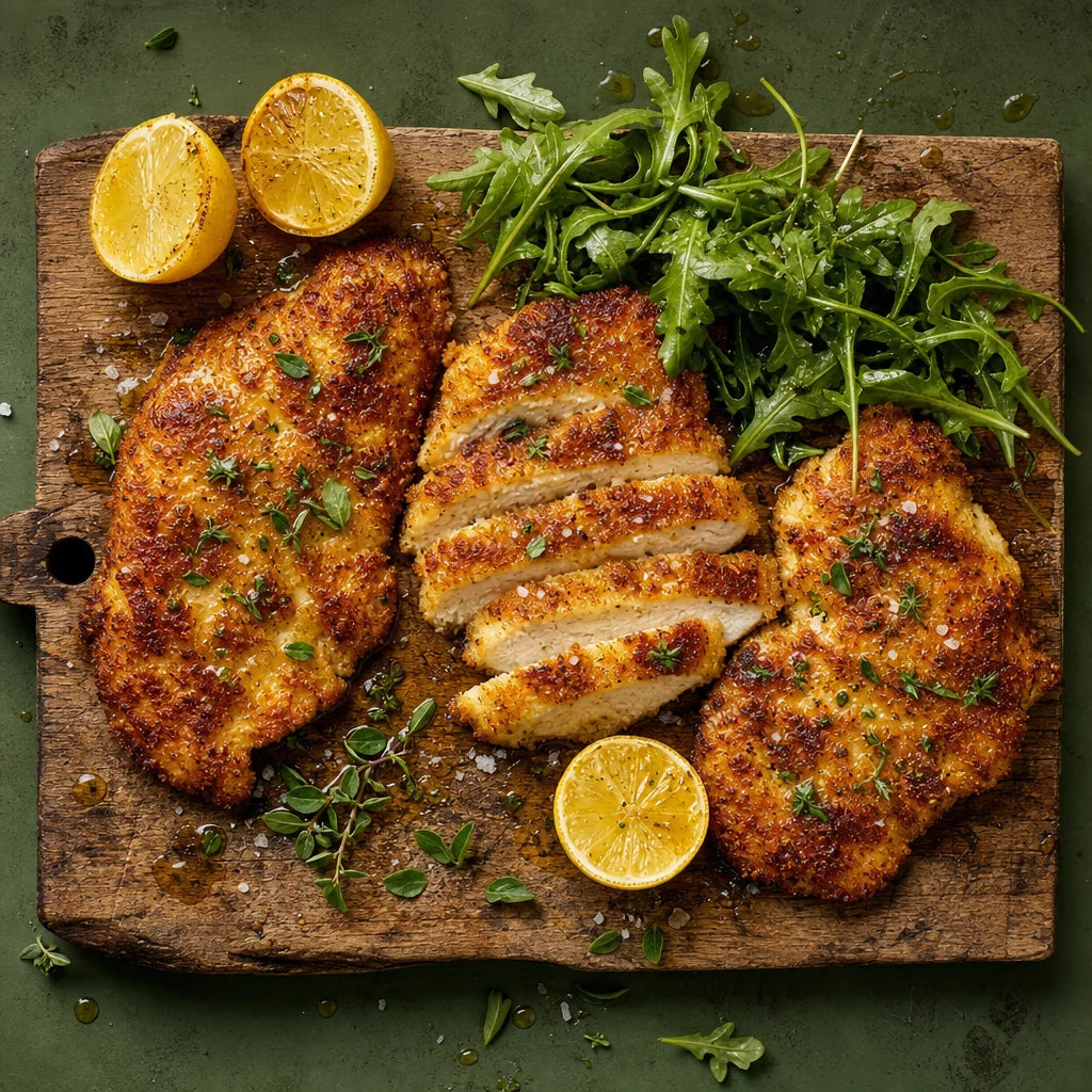 Seared chicken cutlets